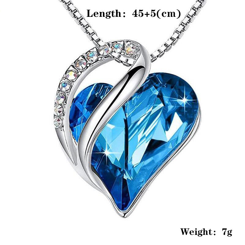 Wholesale Ocean Heart Love Crystal Necklace